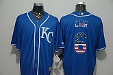 Kansas City Royals #6 Lorenzo Cain Blue USA Flag Fashion Stitched MLB Jersey,baseball caps,new era cap wholesale,wholesale hats
